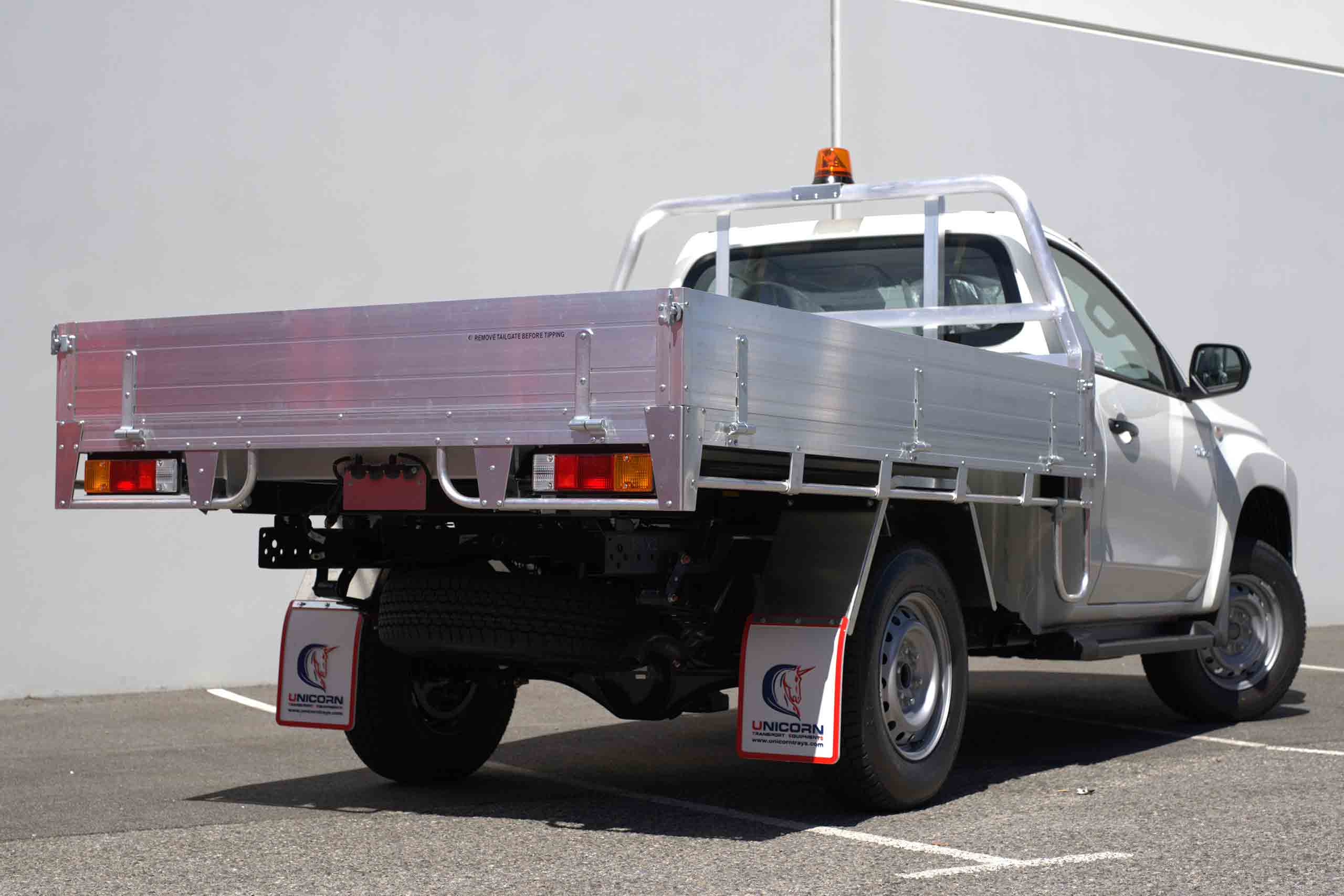 Mitsubishi Triton with a heavy-duty Unicorn alloy tray and tipper
